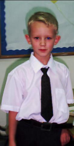 This young man went to school for the first time on September 2, 2001